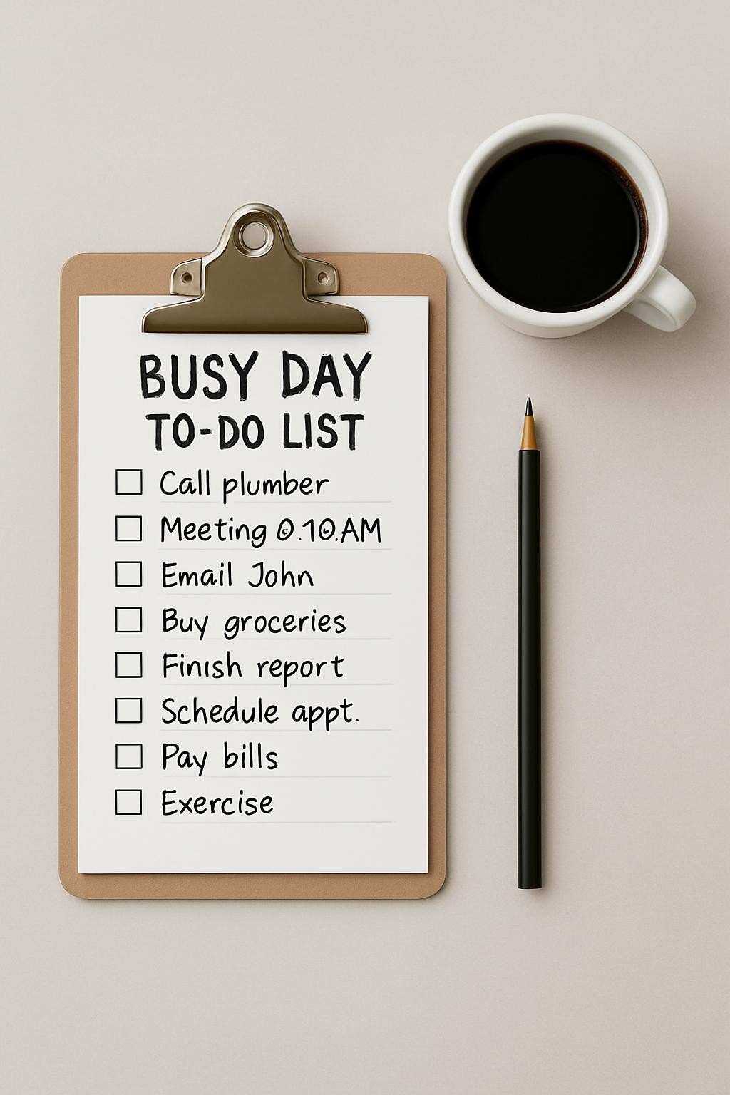 busy day to do list